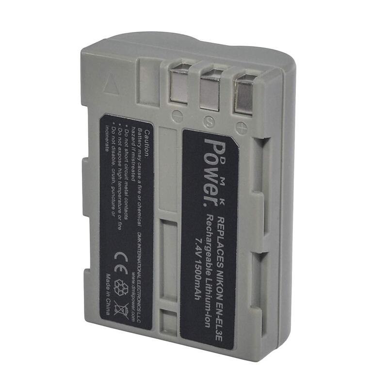 DMK Power EN-EL3E Battery 1500mAh Compatible with Nikon Digital SLR Camera, Black