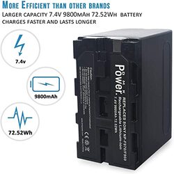 DMK Power 4-Channel Charger & NP-F970 9800mAh Batteries for LED Video Light & Monitor, Black