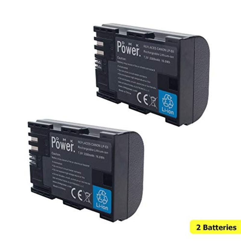 Dmkpower 2 Piece Replacement LP-E6 Batteries & BG-E7 Battery Grip with Charger for Canon 7D Digital SLR Camera, Black