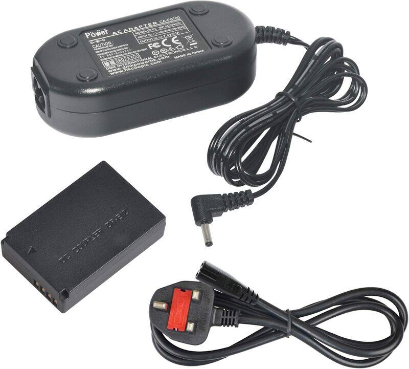

Dmkpower ACK-E12 AC Power Adapter & DR-E12 DC Coupler Kit Replacement LP E12 Battery Charger for Canon EOS M, M2, M10, M50, M100, M200, Black