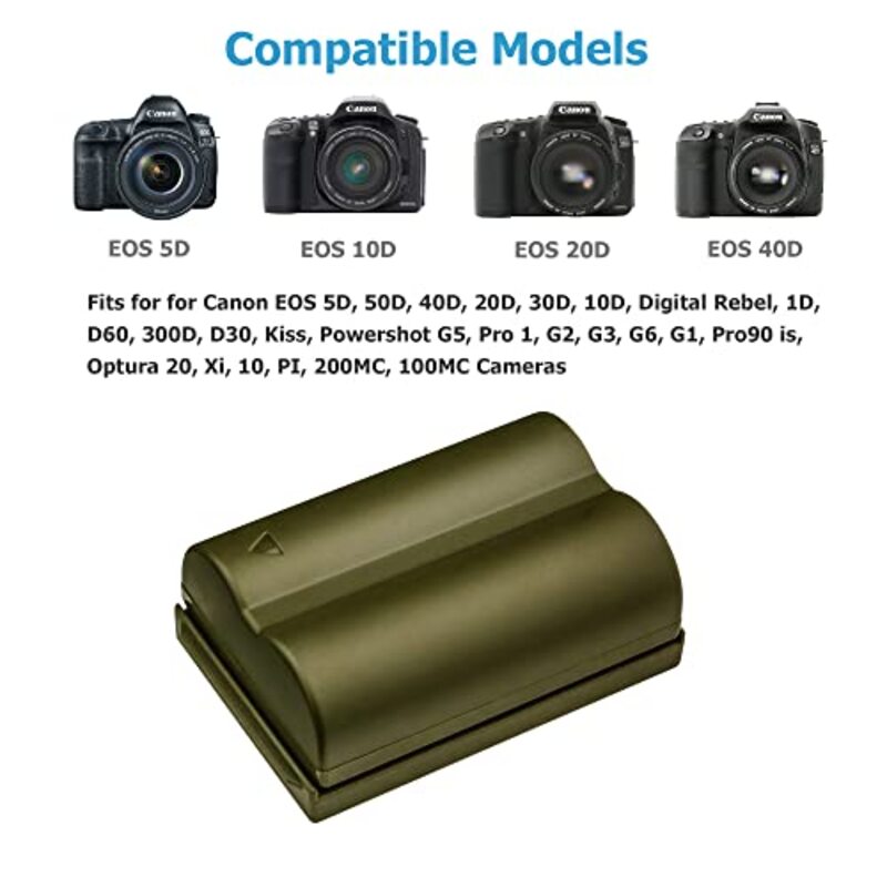 DMK Power BP511/BP511A Battery for Canon EOS 30D, 40D, 50D, D60, D30, D40, Digital SLR Camera, Gold