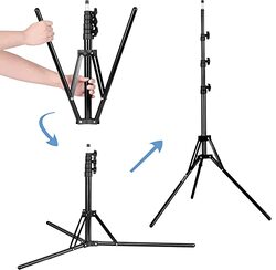 Coopic L-160 Compact Portable Height Reverse Legs Aluminum Light Stand for Photo Studio Video Lighting, Black