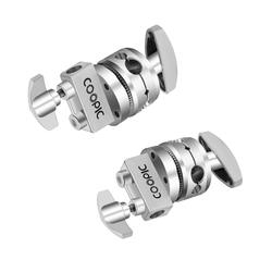 Coopic 2 Piece Swivel 2.5 inch Grip Head for Light Stand, Silver