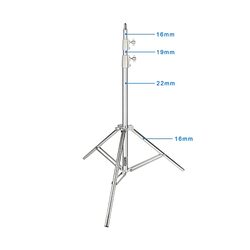 Coopic S190 190cm Stainless Steel Tripod Light Stand with Carrying Bag for Reflectors Softboxes Lights Umbrellas, Silver