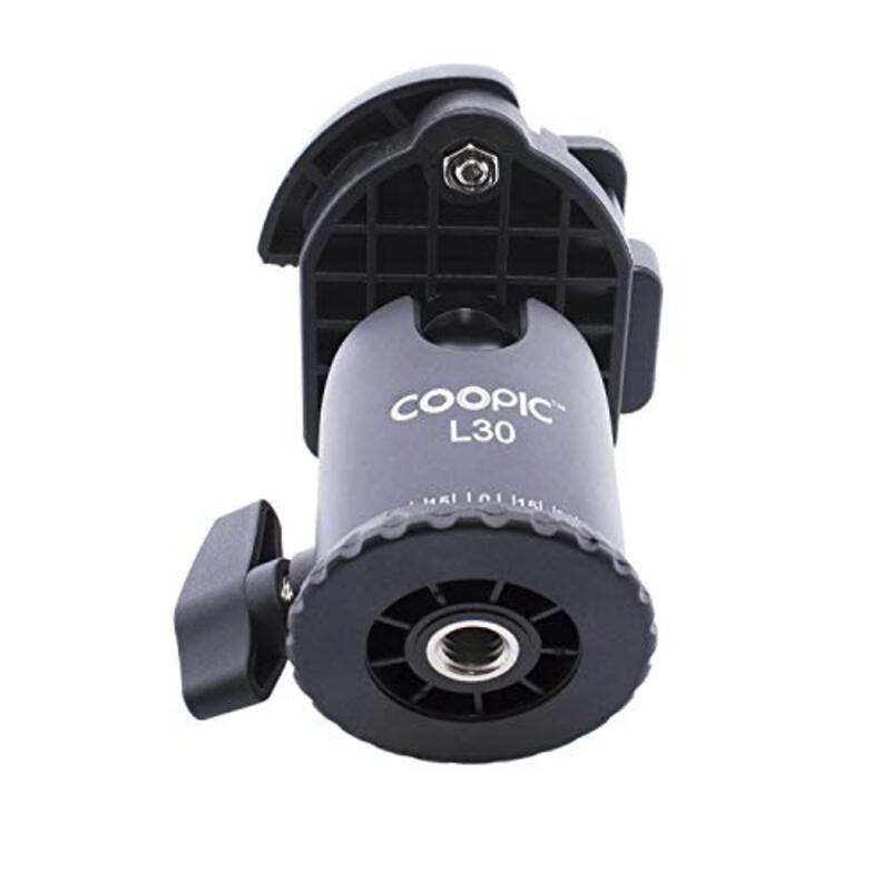 Coopic L30 Camera Video Tripod Ball Head With 1/4-Inch Quick Shoe Plate & Bubble Level For Dslr Camera Tripod, 2 Piece, Black