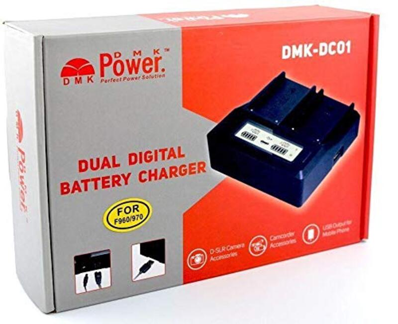 DMK Power Dc-01-Dual Digital Battery Charger for Canon Lp-e6, Black