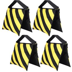 Coopic Heavy Duty Sand Bag for Photography/Studio/Video/Stage/Film/Light/Stands/Boom/Arms/Tripods, 4 Pieces, Black/Yellow