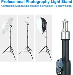 Coopic 2-Piece L200 II Aluminum Tripod Stand with Adjustable Sturdy Tripod Stand for Reflectors Softboxes Lights Umbrellas, Black