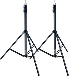 Coopic 2-Piece L200 II Aluminum Tripod Stand with Adjustable Sturdy Tripod Stand for Reflectors Softboxes Lights Umbrellas, Black