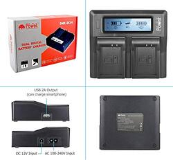 DMK Power LP E10 DC-01 LCD Dual Digital Battery Charger for EOS Rebel T3 T5 T6 T7 K X50 K X70 EOS 1100D EOS 1200D EOS 1300D EOS 2000D Digital Cameras, Black