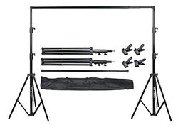 Coopic S06 Adjustable Photography Studio Video Stand With 4 Heavy Clamps & Carrying Bag Set for Photo & Video, Black