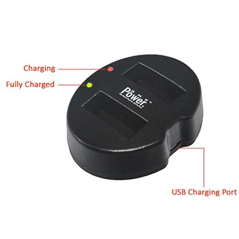 DMK Power LP-E8 dual USB Battery Charger for Canon EOS 550D 650D 700D, Kiss X5, Rebel T5i T4i T3i T2i, Black