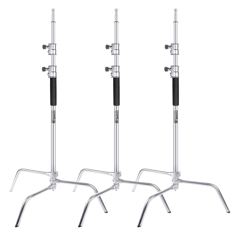 Coopic C40 300cm Stainless Steel Heavy Duty C-Stand, 3 Piece, Silver