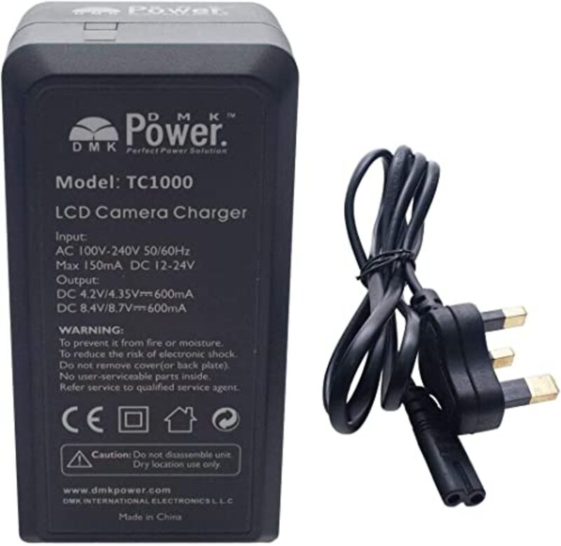 DMK Power NP-FH70 7.2V / 1800mAh Rechargeable Replacement Battery & TC1000 Battery Charger for Sony Cameras, Black