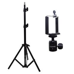 Coopic Aluminium Alloy L-150 Adjustable Light Stand, M2 Mini Metal Ball Head Tripod Mount Adapter & Mobile Holder for HTC Vive VR Video Photography, Black