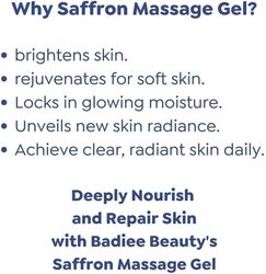 Badiee Beauty Saffron Massage Gel, Deeply Nourish and Repair Your Skin, with Saffron Extract, Brighten the Skin and Make it Clear and Soft, 50 g