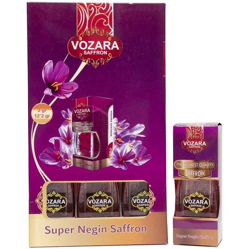 Family Pack of Vozara Super Negin Saffron 12 x 2 Grams - All Red Premium Quality Saffron (Kesar, Azafran, Zafaran, Safron)