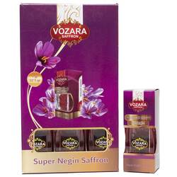 Family Pack of Vozara Super Negin Saffron 12 x 1 Grams - All Red Premium Quality Saffron (Kesar, Azafran, Zafaran, Safron)