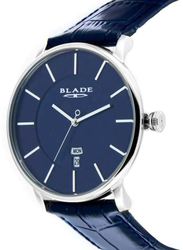 Blade Sphere Navy Analog Watch for Men with Leather Band, 3650G1SBB, Blue