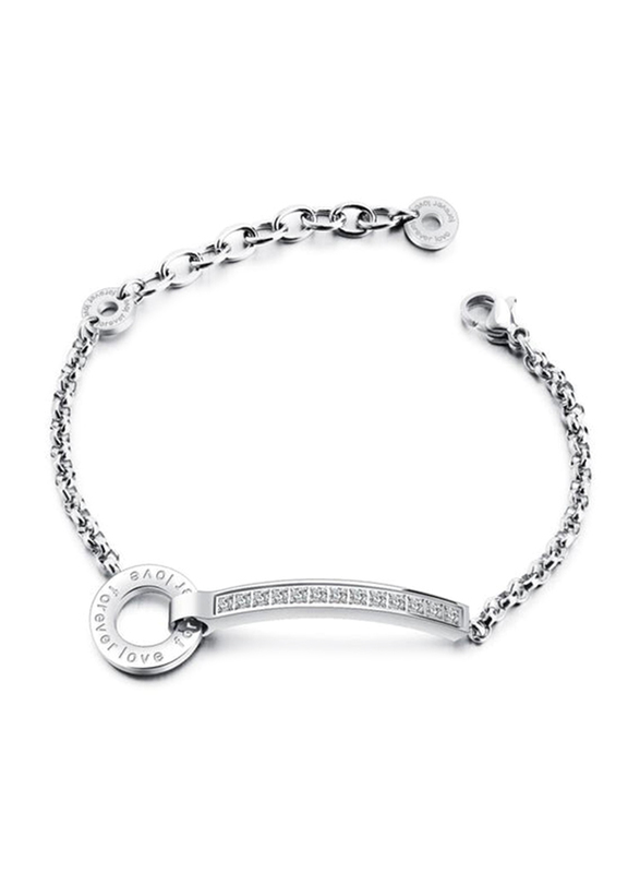 Lee Cooper Stainless Steel Arm Bracelet for Women, Silver, LC.B.01033.330