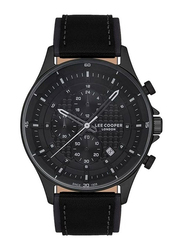 Lee Cooper Analog Watch for Men with Leather Band, Water Resistant & Chronograph, Lc07188.651, Black
