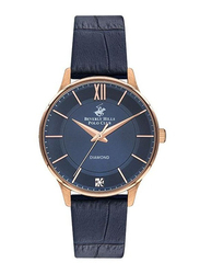 Beverly Hills Polo Club Analog Watch for Women with Leather Band, BP3310X.499, Blue
