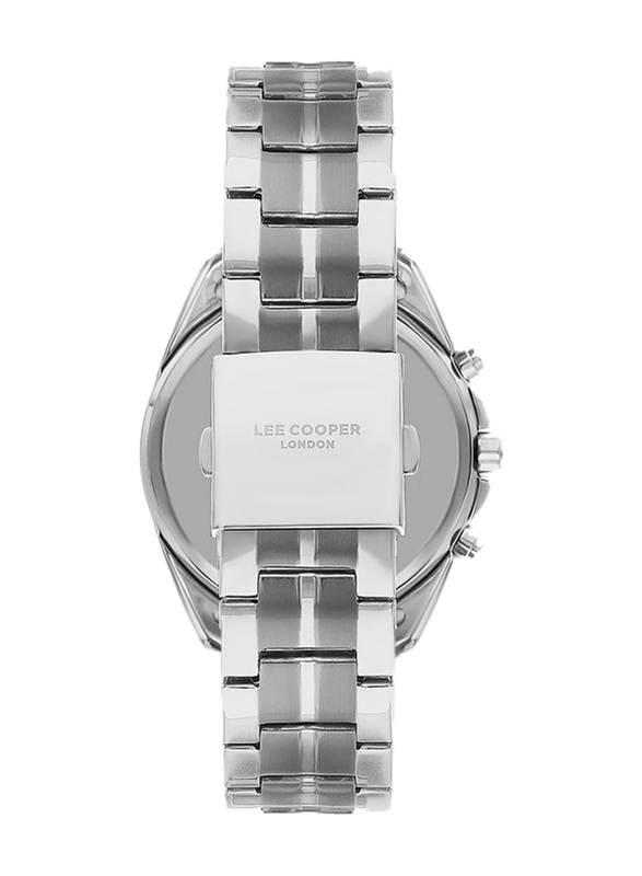 Lee Cooper Analog Watch for Men with Metal Band, Water Resistant & Chronograph, LC07515.370, Silver-Green