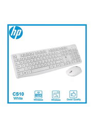 HP CS10 Wireless USB English Keyboard and Optical Mouse Set, White