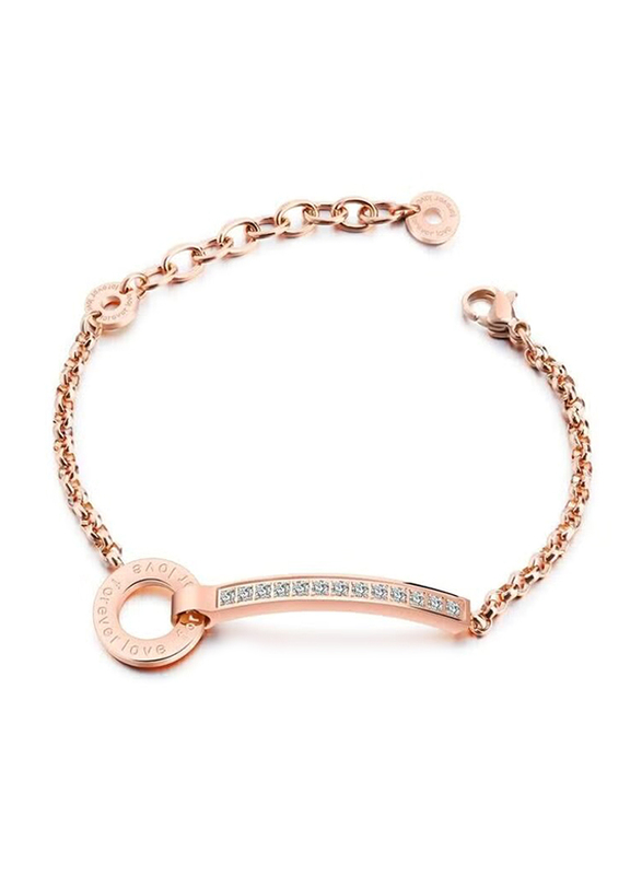 Lee Cooper Stainless Steel Arm Bracelet for Women, Rose Gold, LC.B.01033.440