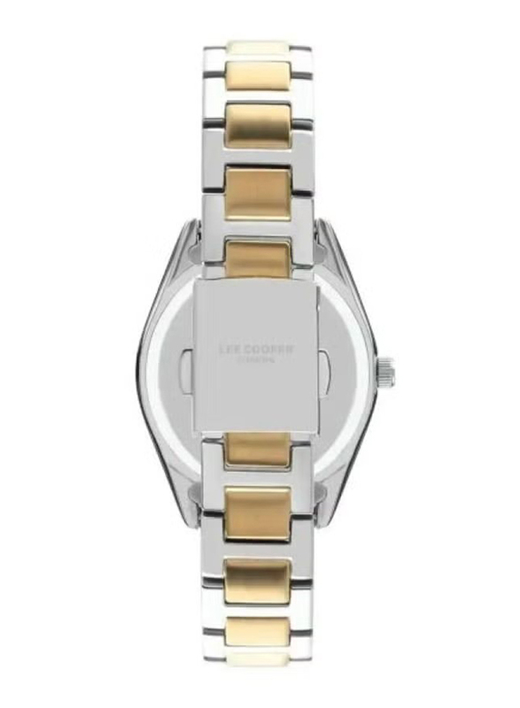 Lee Cooper Analog Watch for Women with Stainless Steel Band, LC07450.230, Silver/Gold-White