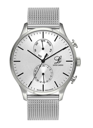 Louis Cardin Analog Watch for Men with Stainless Steel Band, Water Resistant & Chronograph, 1831g1, Silver