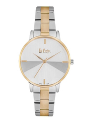 Lee Cooper Analog Watch for Women with Stainless Steel Band, Water Resistant, LC06873.230, Silver/Gold-Silver