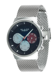 Blade Indie Analog Multi-Function Watch for Men with Mesh Band, Water Resistant & Chronograph, 3606G2SBS, Blue-Silver