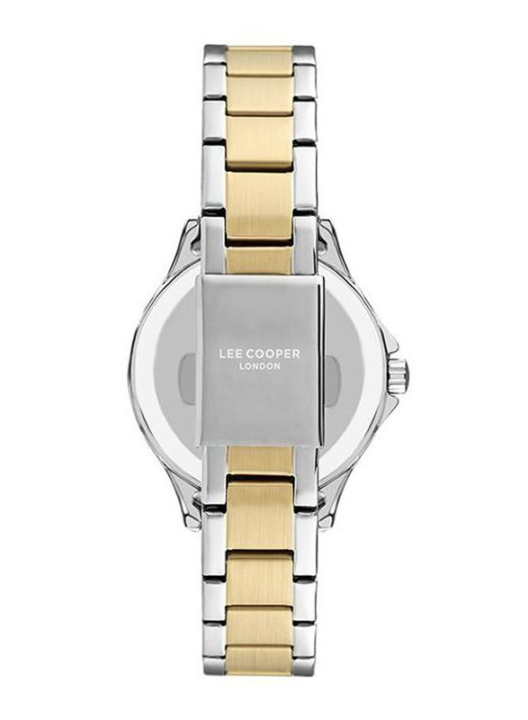 Lee Cooper Multi-function Gun Dial Analog Watch for Women with Stainless Steel Band, LC07512.260, Silver/Gold-Grey