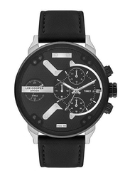 Lee Cooper Multi-function Analog Watch for Men with Leather Band, LC07491.351, Black