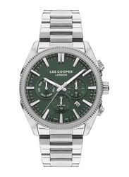 Lee Cooper Analog Watch for Men with Stainless Steel Band, LC07479.390, Silver-Green
