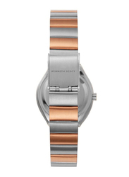 Kenneth Scott Analog Watch for Women with Stainless Steel Band, K22035-KBKW-L, Silver/Rose Gold-Silver