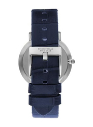 Beverly Hills Polo Club Analog Watch for Men Leather Band, Water Resistant, BP3322X.399, Navy Blue