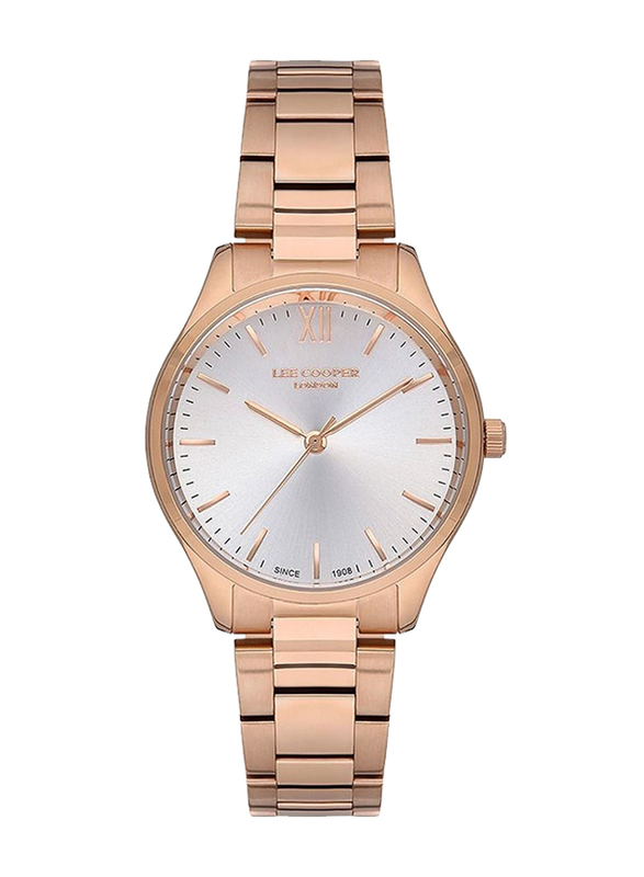 

Lee Cooper Analog Watch for Women with Stainless Steel Band, LC07128.410, Rose Gold-Silver