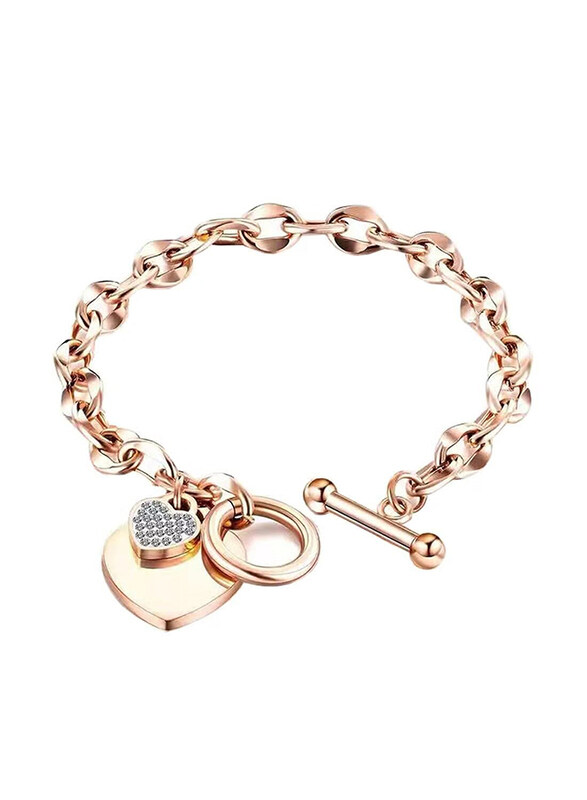 

Lee Cooper Stainless Steel Arm Bracelet for Women, Rose Gold, LC.B.01038.440