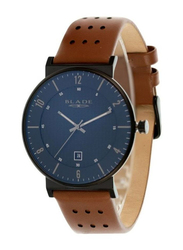 Blade Wanderer Noir Analog Watch for Men with Leather Band, 3683G1NND, Brown/Blue