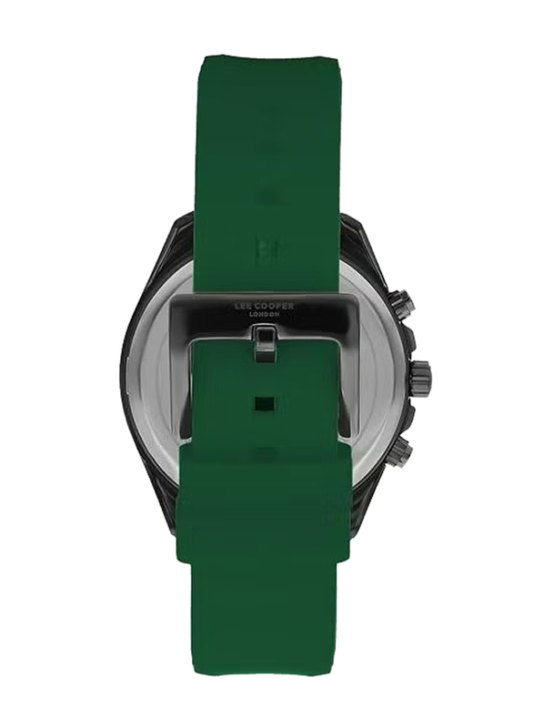 Lee Cooper Multi Function Analog Watch for Men with Silicone Band, LC07522.677, Green