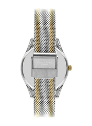 Lee Cooper Analog Watch for Women with Mesh Band, LC07544.250, Silver/Gold-Grey