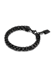 Lee Cooper Stainless Steel Arm Bracelet for Men, Black, LC.B.01346.650