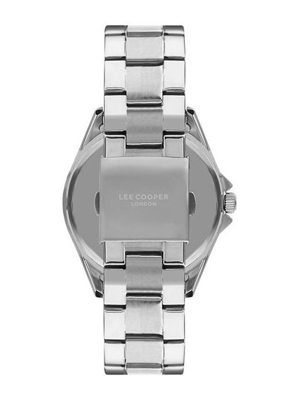 Lee Cooper Analog Watch for Men with Stainless Steel Band, Water Resistant, Lc07541.390, Silver-Blue