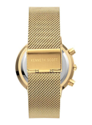 Kenneth Scott Analog Multi-Function Watch for Men with Stainless Steel Band, Water Resistant & Chronograph, K22133-GMGC, Champagne-Gold