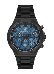 Beverly Hills Polo Club Analog Watch for Men with Stainless Steel Band, Water Resistant & Chronograph, BP3361X.690, Black/Dark Blue