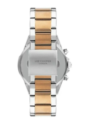Lee Cooper Analog Watch for Men with Stainless Steel Band, LC07486.550, Silver/Rose Gold-White