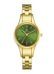 Kenneth Scott Analog Watch for Women with Stainless Steel Band, Water Resistant, K22517-gbgh, Gold-Green