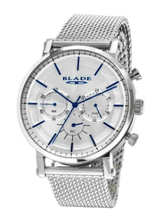Blade Quartz Analog Watch for Men with Stainless Steel Band, Water Resistant & Chronograph, 3577G2SSS, Silver